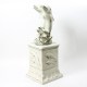 Dolphin Square Pedestal 20in. Fiberglass Indoor/Outdoor Garden -  - F8548