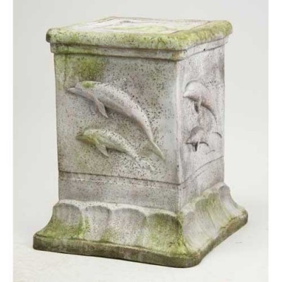 Dolphin Square Riser Stand Pedestal Statue Base 20in. - Stone - Statue - - FS8548 Dolphin Square Riser Stand Pedestal Statue Base 20in. - Stone - Statue - - FS8548