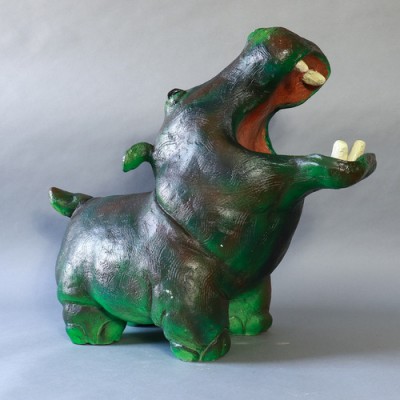 Molly Hippo Birdfeeder 22in. Fiberglass Resin - Indoor/Outdoor Statue -  - FD16003
