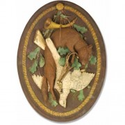 Fox Hunter Trophy Plaque - Fiberglass Resin - Indoor/Outdoor Garden