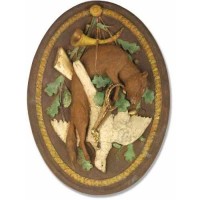 Fox Hunter Trophy Plaque - Fiberglass Resin - Indoor/Outdoor Garden Fox Hunter Trophy Plaque - Fiberglass Resin - Indoor/Outdoor Garden