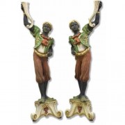 Black Moore - Set - Fiberglass Resin - Indoor/Outdoor Garden Statue