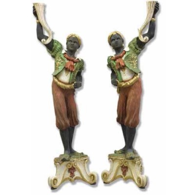 Black Moore - Set - Fiberglass - Indoor/Outdoor Garden Statue -  - HFDS186