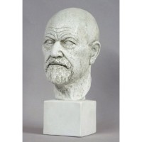 Freud Head On Block 14in. - Fiberglass Resin - Indoor/Outdoor Statue