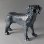 Dog for Frontdoor / Porch Steps Standing Pup Fiberglass Resin Indoor/Outdoor Garden