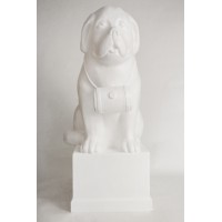 ST. BERNARD WITH BARREL 41"H Fiberglass Resin Indoor/Outdoor Garden Statue
