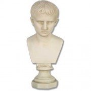Young Augustus Bust - 11.5in. Fiberglass Resin Indoor/Outdoor Statue