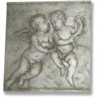 Two Singing Cherubs Frieze - Fiberglass Resin - Indoor/Outdoor Statue