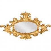 Oval Scroll Mirror 42in. Wide Fiberglass Resin In/Outdoor Wall Mount Statue