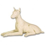 Sitting Doberman 22 Dog for Frontdoor / Porch Steps Fiberglass Resin Indoor/Outdoor Garden Statue