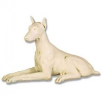 Sitting Doberman 22 Dog for Frontdoor / Porch Steps Fiberglass Resin Indoor/Outdoor Garden Statue