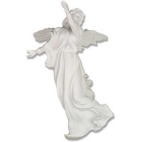 Winged Hanging Angel 17 In. Lightweight Fiberglass Resin Indoor/Outdoor Statue
