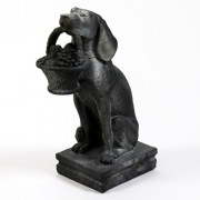 Puppy With Basket Fiberglass Resin Indoor/Outdoor Statuary
