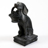 Puppy With Basket Fiberglass Resin Indoor/Outdoor Statuary