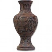 Cinnabar Vase 20 In. Fiberglass Resin Indoor/Outdoor /Sculpture