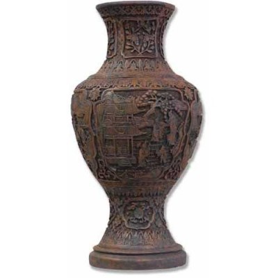 Cinnabar Vase 20 In. Fiberglass Indoor/Outdoor Statue/Sculpture -  - HF6890