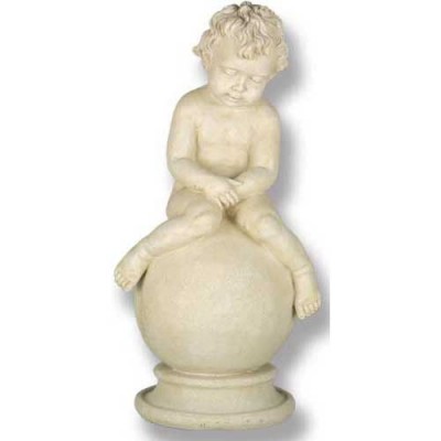 Sleepy Cherub Fiber Stone Resin Indoor/Outdoor Garden Statue/Sculpture -  - FSP2843