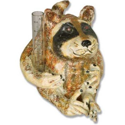 Pockets Raccoon Rain Gauge - Fiberglass - Indoor/Outdoor Statue -  - FD11027