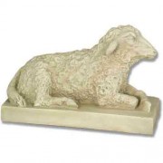 Sheep On Base 8in. Nativity Lightweight Fiberglass Resin Indoor/Outdoor Statue