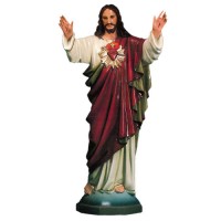 Sacred Heart (Hands Up) 60in. - Lightweight Fiberglass Resin - Outdoor Statue