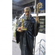 Saint Benedict For Lent 68in. Lightweight Fiberglass Resin - Indoor/Outdoor Statue
