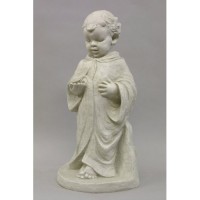 Baby Francis Standing 23in. Cppr Lightweight Fiberglass Resin Indoor/Outdoor Garden