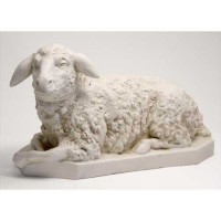 Sheep Looking Left 17in. - Lightweight Fiberglass Resin - Indoor/Outdoor Statue