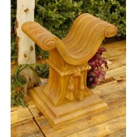 Roman Table Statue Display Base/Riser 29in. Fiber Stone Indoor/Outdoor