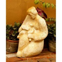 Mother Nurturing Child 18in. - Fiberglass Resin - Outdoor Statue