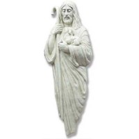 Good Shepherd With Lamb & Staff - Lightweight Fiberglass Resin - Outdoor Statue