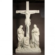 Jesus Is Crucified w/Cross Station 12 - Lightweight Fiberglass Resin - Statue