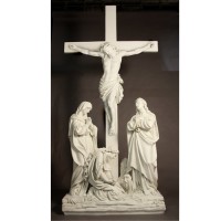 Jesus Is Crucified w/Cross Station 12 - Lightweight Fiberglass Resin - Statue