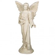 Angel Flora 38 Inch Lightweight Fiberglass Resin Indoor/Outdoor Statue/Sculpture
