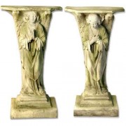 Devotion Angel Pedestal Set Of 2, 38in. High - Lightweight Fiberglass Resin - Statue Devotion Angel Pedestal Set Of 2, 38in. High - Lightweight Fiberglass Resin - Statue