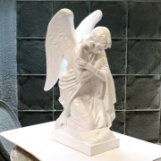 Kneeling Angel Arms Crossed Lightweight Fiberglass Resin Indoor/Outdoor Statue