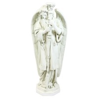 Majestic Guardian Angel - Left facing 52 In. - Lightweight Fiberglass Resin - Statue