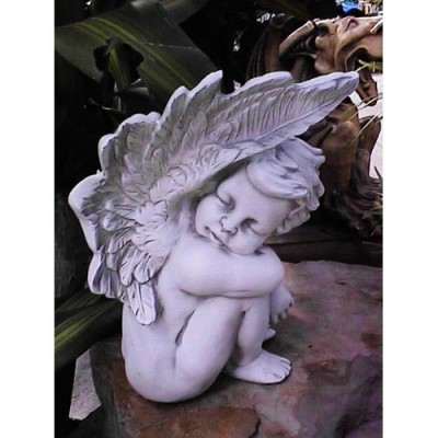 Blissful Slumber Cherub 11in. - Fiberglass - Outdoor Statue -  - F68498