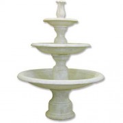 Balustrade 3 Tier Fountain - Fiberglass Resin - Indoor/Outdoor Statue