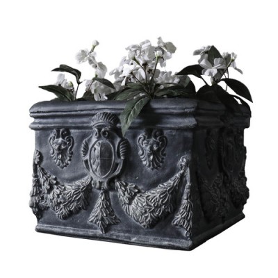 English Square Pot 11in. Fiberglass Indoor/Outdoor Garden -  - F6730