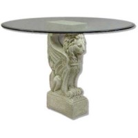 Winged Lion Console Statue Display Base/Riser 32in. - Lightweight Fiberglass Resin