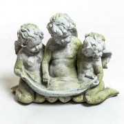 Three Cherub Birdfeeder Fiberglass Resin Indoor/Outdoor Statuary