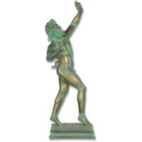 Dancing Faunus 31in. Green Bronze Fiberglass Resin In/Outdoor Statue