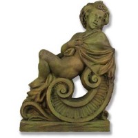 Winter Angel On Scroll 36in. Fiberglass Resin Indoor/Outdoor Statue Winter Angel On Scroll 36in. Fiberglass Resin Indoor/Outdoor Statue