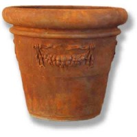 16in. Garland Pot 13.5in. Fiberglass Resin Outdoor Garden / Patio Statue