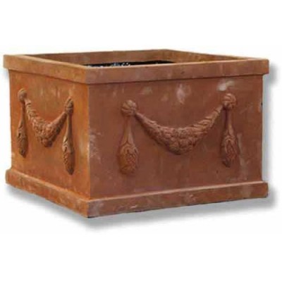 Spain Garland Box 12in. High Fiberglass In/Outdoor Planter -  - F60023