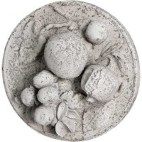 Fruit Plate 15in. - Fiberglass Resin - Indoor/Outdoor Garden Statue