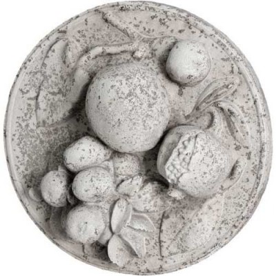 Fruit Plate 15in. - Fiber Stone Resin - Indoor/Outdoor Garden Statue -  - FS005