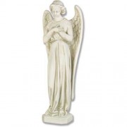 Angel In Cari Cross-25in. Lightweight Fiberglass Resin Indoor/Outdoor Garden