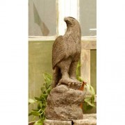 Carved Eagle 18in. Fiberglass Resin Indoor/Outdoor Garden