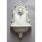 English Lion Wall Fountain Fiberglass Resin Outdoor Wall Mount Statue